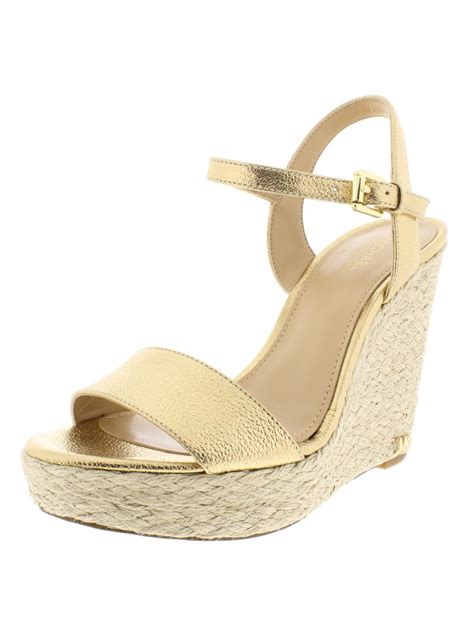 michael kors jill wedge sandals gold|Michael Kors wedge sandals sale.